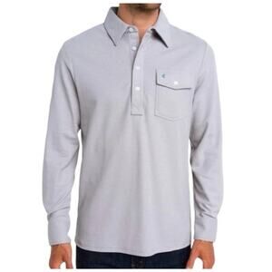 Criquet Polo Shirt‎ Mens XXL Gray Long Sleeve Pima Made in Peru Preppy Players